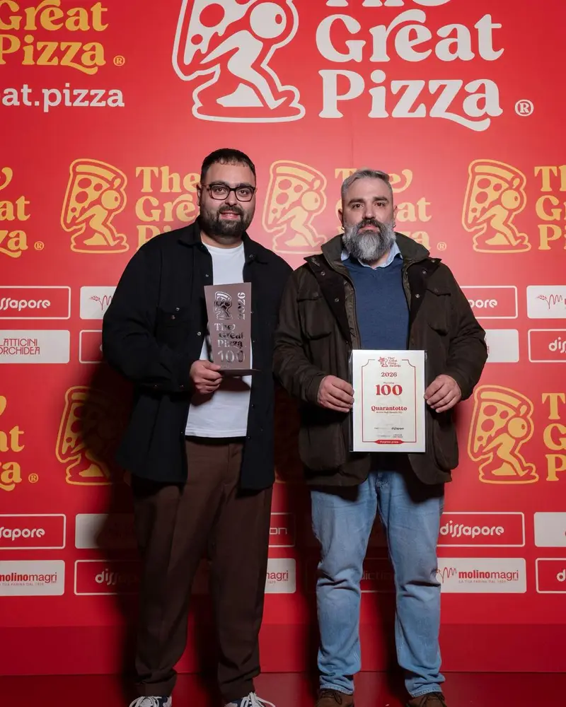 I titolari di Quarantotto alla premiazione The Great Pizza 2026